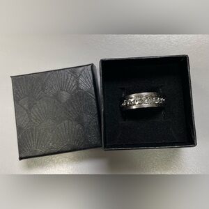 🆕 Men’s Titanium Steel Silver Spinner Ring Ring Size 11